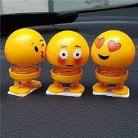 OkaeYa Cute Emoji Bobble Head Dolls, Funny Smiley Face Springs Dancing Toys for Car Dashboard Ornaments, Party Favors, Gifts, Home Decorations 1 Pcs